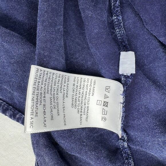 Urban Outfitters PINS & NEEDLES Women's Navy M Sleeveless Plunge Back Peplum Top - Picture 7 of 7